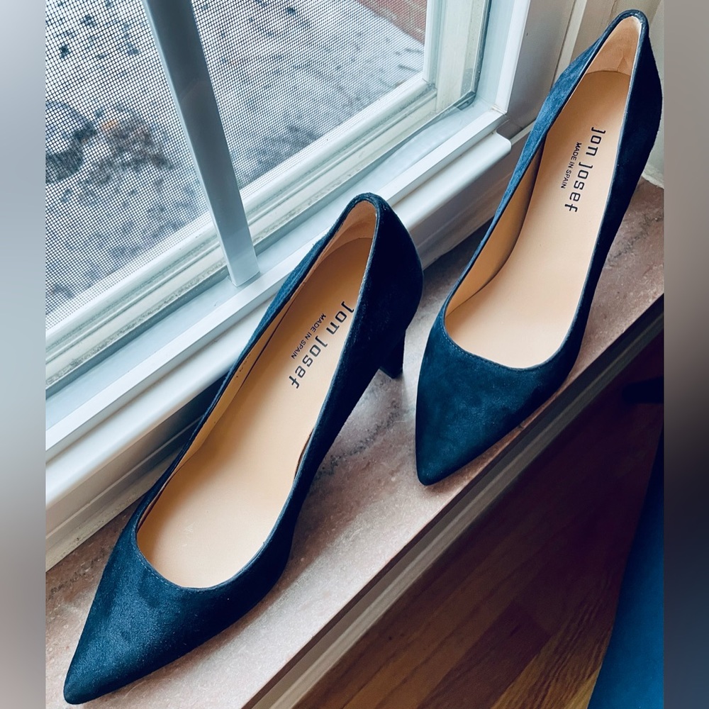 Jon Josef navy suede heel